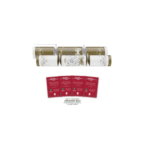 12" Traditional Gold & White Christmas Crackers 